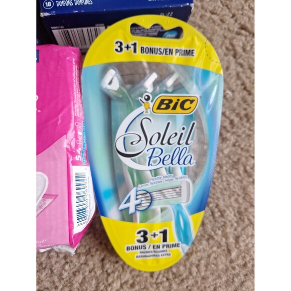 $49 Personal Hygiene Pack:Tampax, Carefree, One by Poise,Soleil Bella Bic,Gloves - Picture 7 of 7